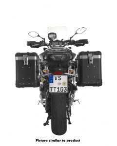 ZEGA Pro aluminium pannier system "And-Black" 38/38 litres with stainless steel rack for Yamaha MT-09 Tracer (2015-2017)